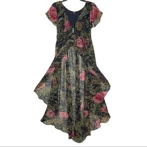 Hommage Los Angeles Women's Sheer Maxi Cardigan Top Size S Fairy Whimsigoth Chic